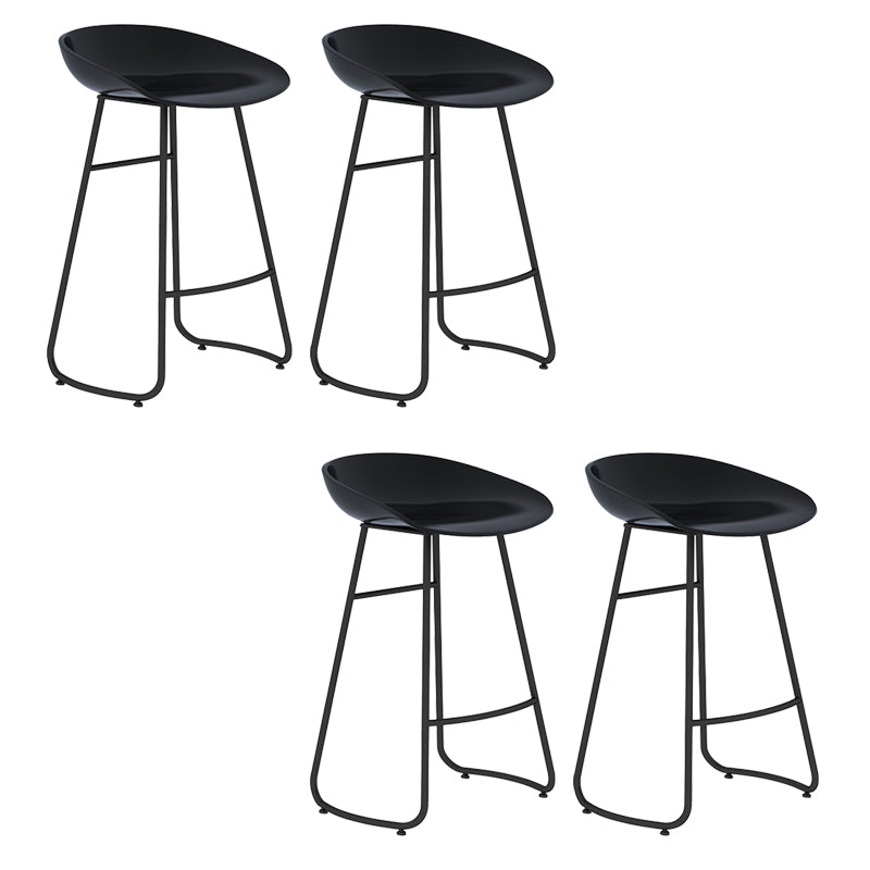Modern Armless Backrest Counter Stool Iron Bar Stool with Acrylic Seat and Pedal for Bar