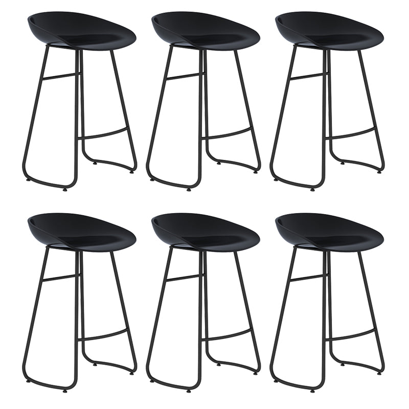 Modern Armless Backrest Counter Stool Iron Bar Stool with Acrylic Seat and Pedal for Bar