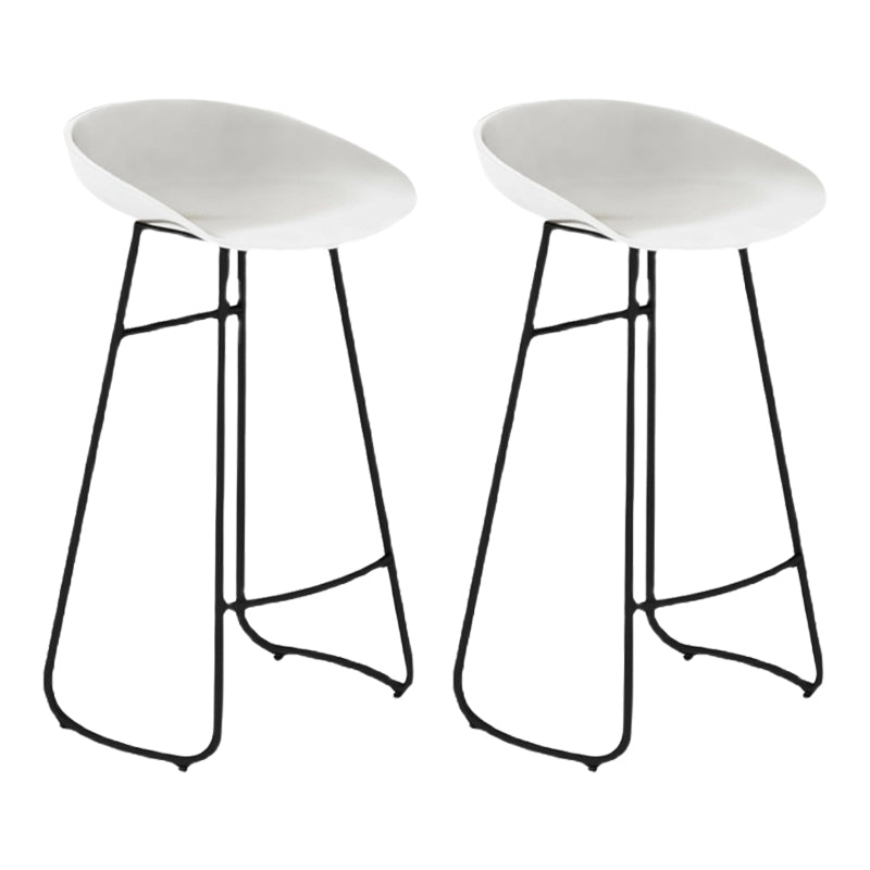 Modern Armless Backrest Counter Stool Iron Bar Stool with Acrylic Seat and Pedal for Bar
