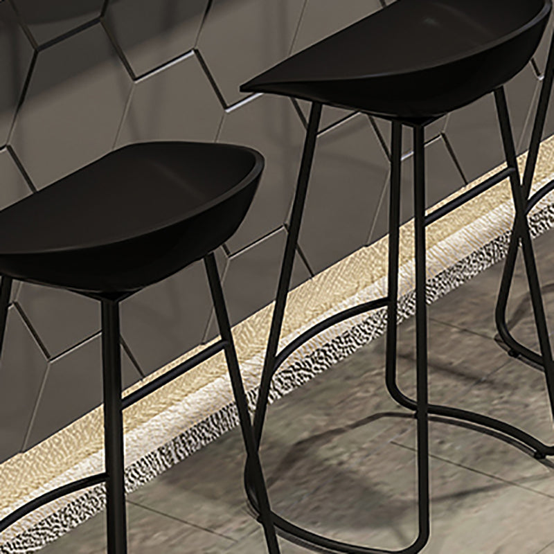 Modern Armless Backrest Counter Stool Iron Bar Stool with Acrylic Seat and Pedal for Bar