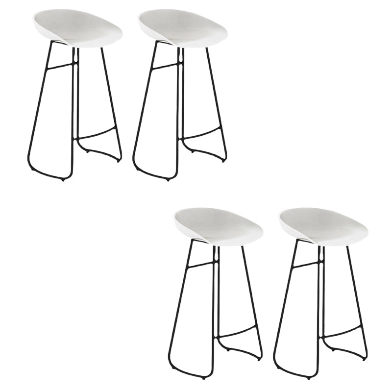 Modern Armless Backrest Counter Stool Iron Bar Stool with Acrylic Seat and Pedal for Bar