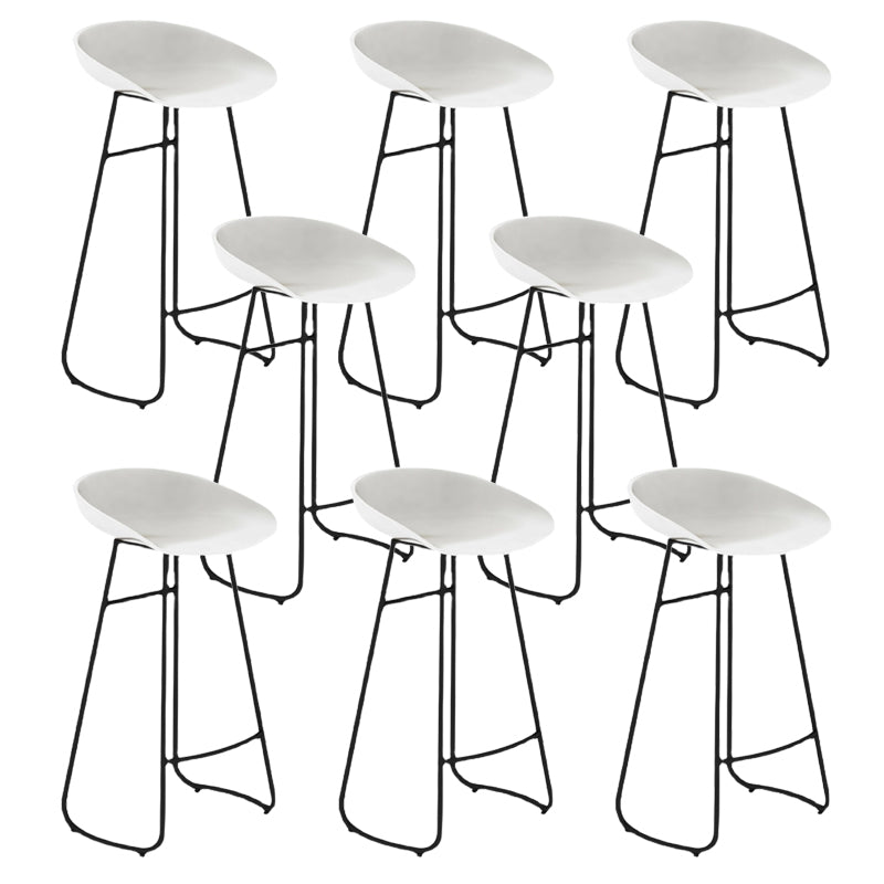 Modern Armless Backrest Counter Stool Iron Bar Stool with Acrylic Seat and Pedal for Bar