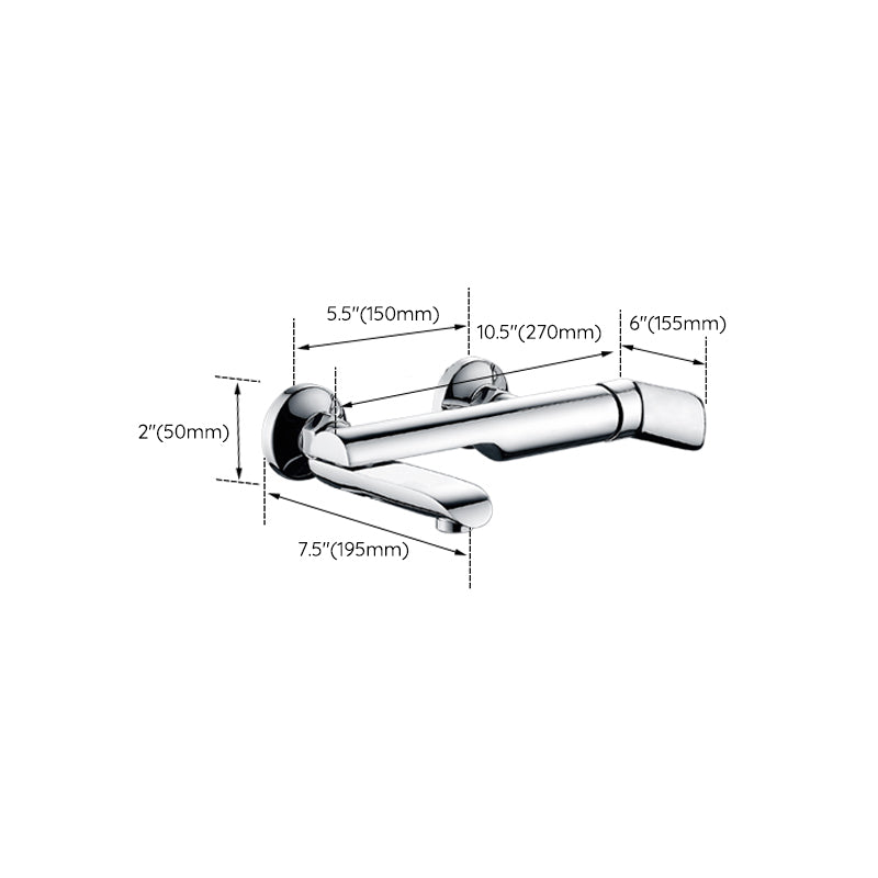 Tub Spout Trim Bathroom Wall Mounted One Handle Bathtub Faucet