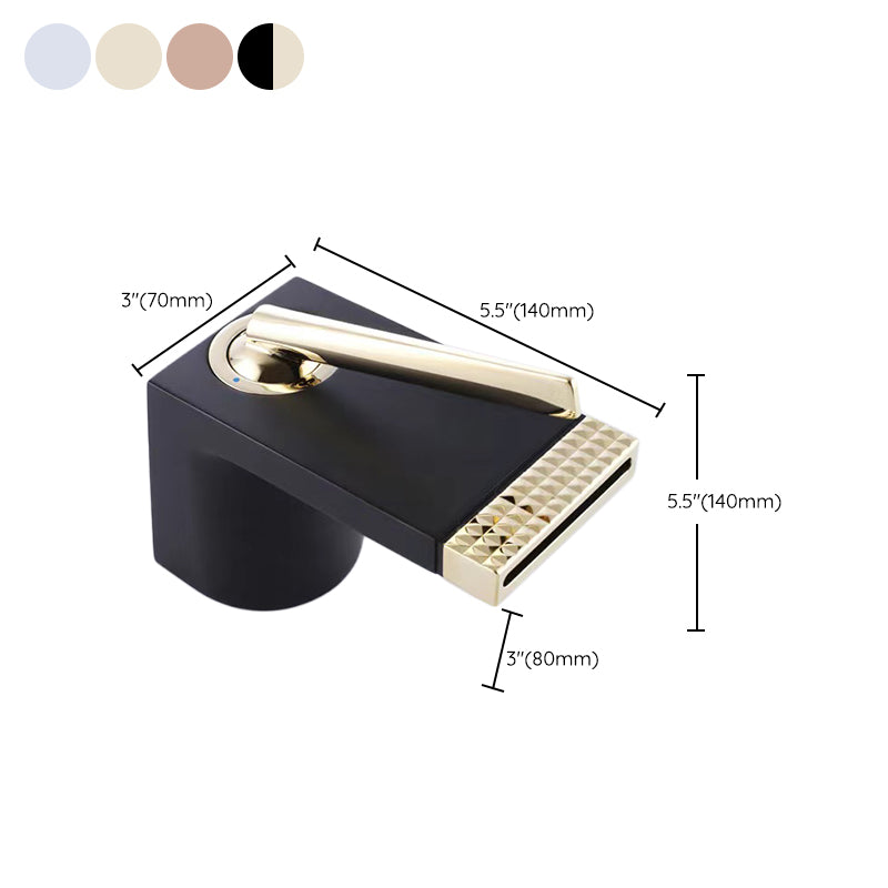 Contemporary Deck Mounted Metal Roman Tub Faucet Low Arc Roman Tub Faucet Set