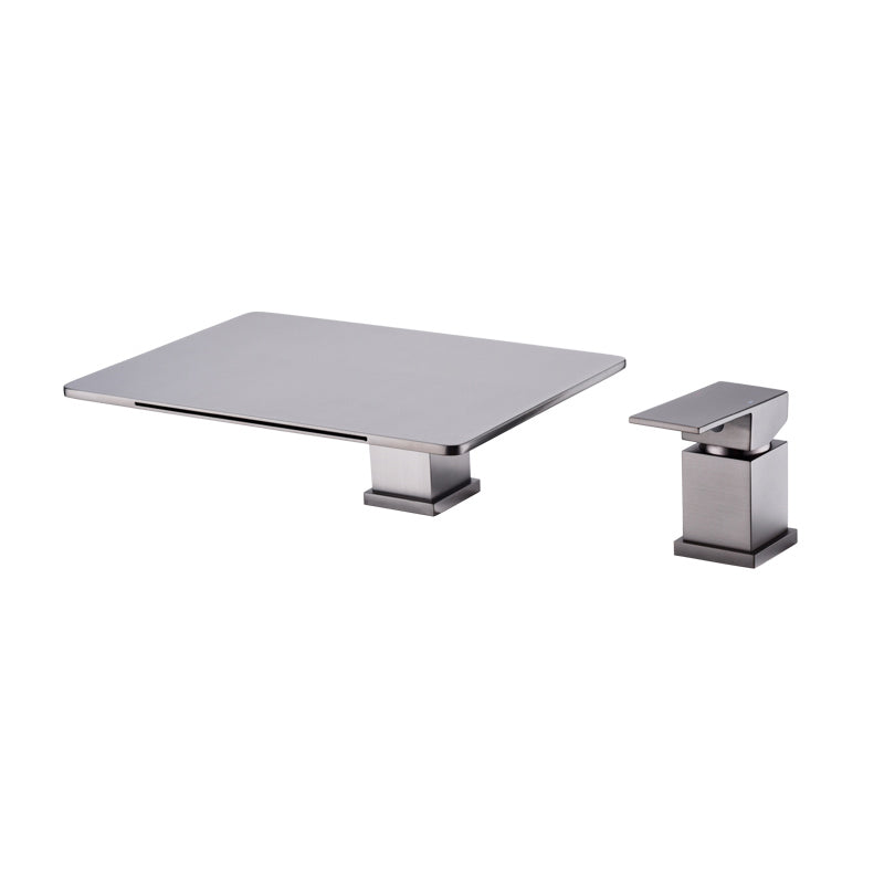 Modern Deck Mounted Metal Freestanding Tub Filler Waterfall Freestanding Faucet
