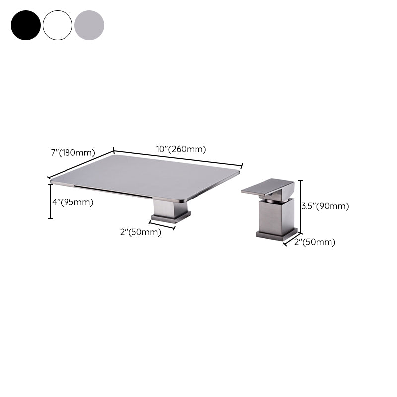 Modern Deck Mounted Metal Freestanding Tub Filler Waterfall Freestanding Faucet