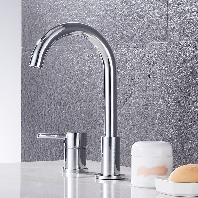 Contemporary Deck Mounted Metal Freestanding Tub Filler High Arc Freestanding Faucet