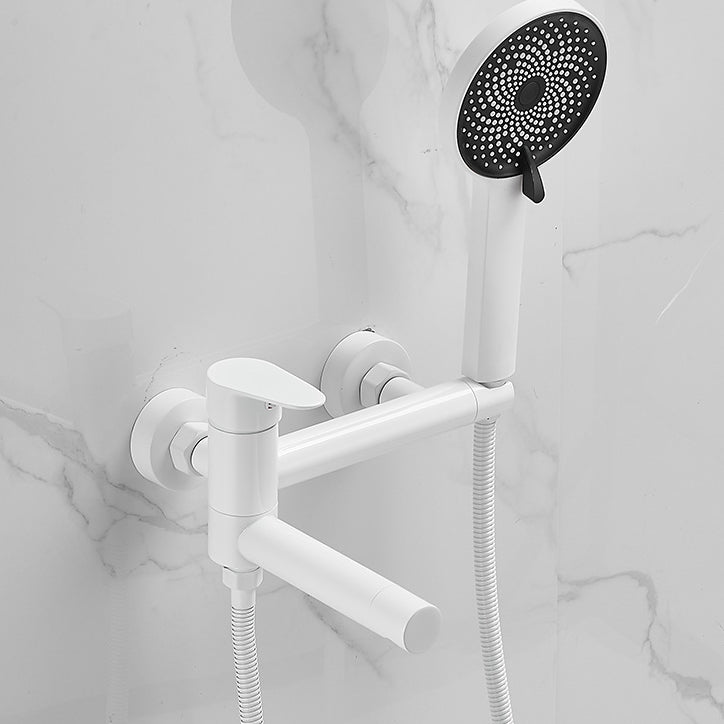 Contemporary Wall Mounted Tub Filler Single Handle Metal Faucet