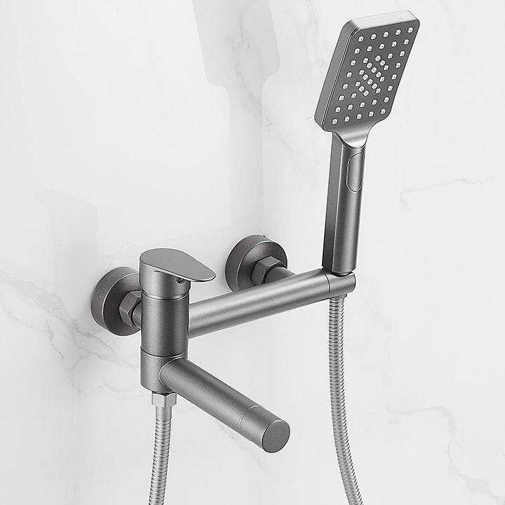 Contemporary Wall Mounted Tub Filler Single Handle Metal Faucet