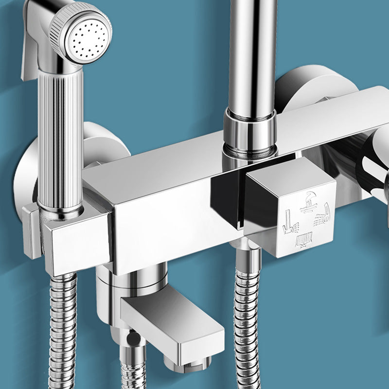 Modern Shower System Handle Lever Wall Mounted Spot Resist Copper Shower System