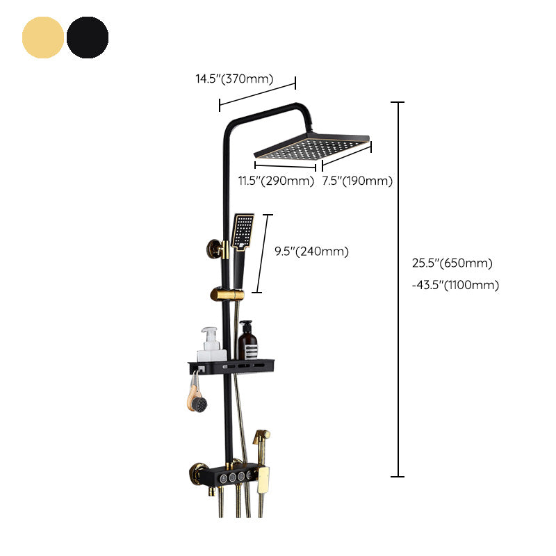 Contemporary Shower Set Slide Bar Adjustable Shower Head Wall Mounted Shower System