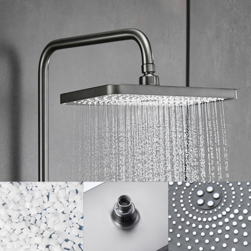 Modern Shower Set Slide Bar Dual Shower Head Thermostatic Wall Mounted Shower System