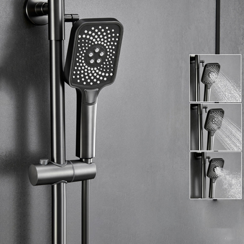 Modern Shower Set Slide Bar Dual Shower Head Thermostatic Wall Mounted Shower System