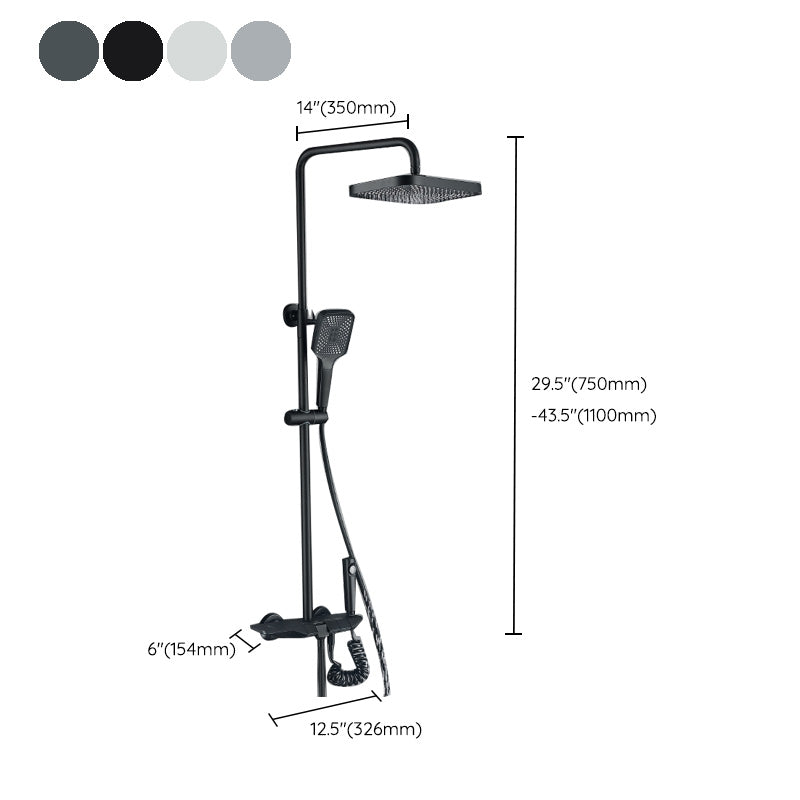 Modern Shower Set Slide Bar Dual Shower Head Thermostatic Wall Mounted Shower System