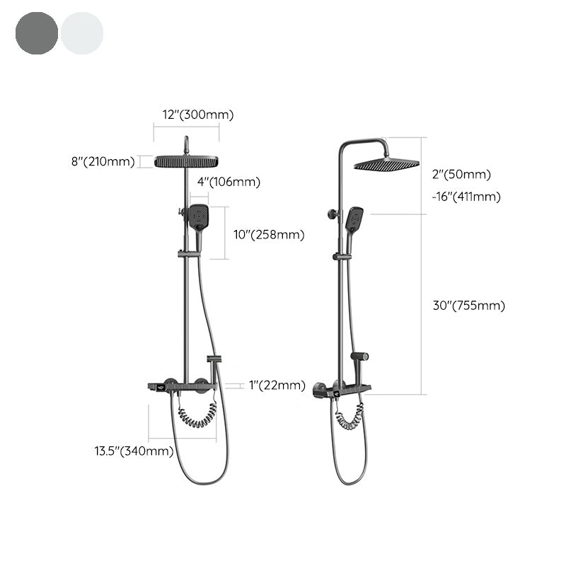 Contemporary Shower Set Slide Bar Handheld Shower Head Wall Mounted Shower System