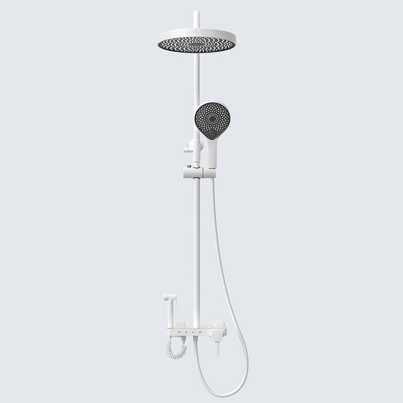 Contemporary Shower Set Dual Shower Head Slide Bar Thermostatic Wall Mounted Shower System
