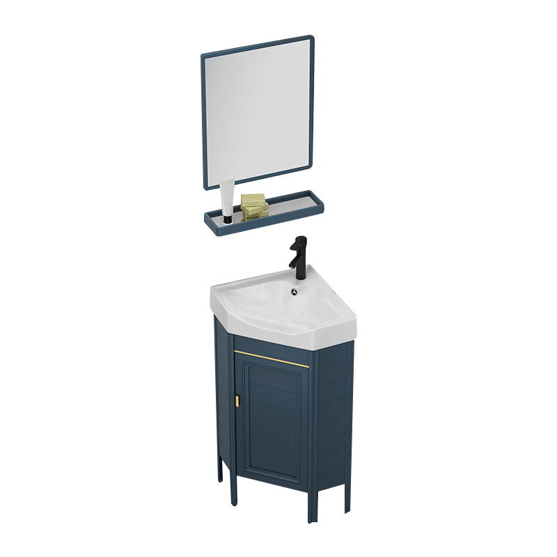 Gorgeous Sink Cabinet Blue Tone Free-standing Corner Bathroom Vanity