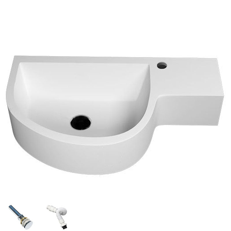 Contemporary Bathroom Sink Man Made Rock Specialty Wall Mount Bathroom Sink without Faucet