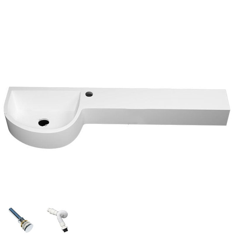 Contemporary Bathroom Sink Man Made Rock Specialty Wall Mount Bathroom Sink without Faucet