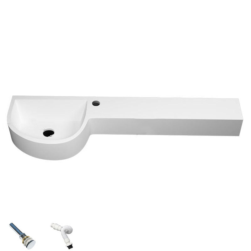 Contemporary Bathroom Sink Man Made Rock Specialty Wall Mount Bathroom Sink without Faucet