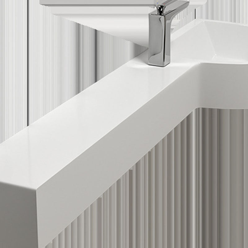 Contemporary Bathroom Sink Man Made Rock Specialty Wall Mount Bathroom Sink without Faucet