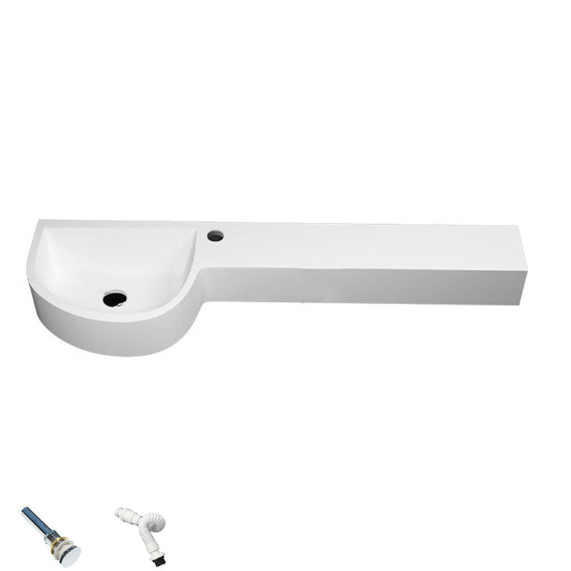 Contemporary Bathroom Sink Man Made Rock Specialty Wall Mount Bathroom Sink without Faucet