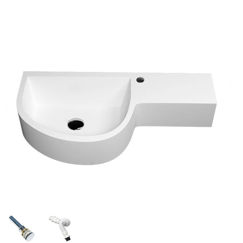Contemporary Bathroom Sink Man Made Rock Specialty Wall Mount Bathroom Sink without Faucet