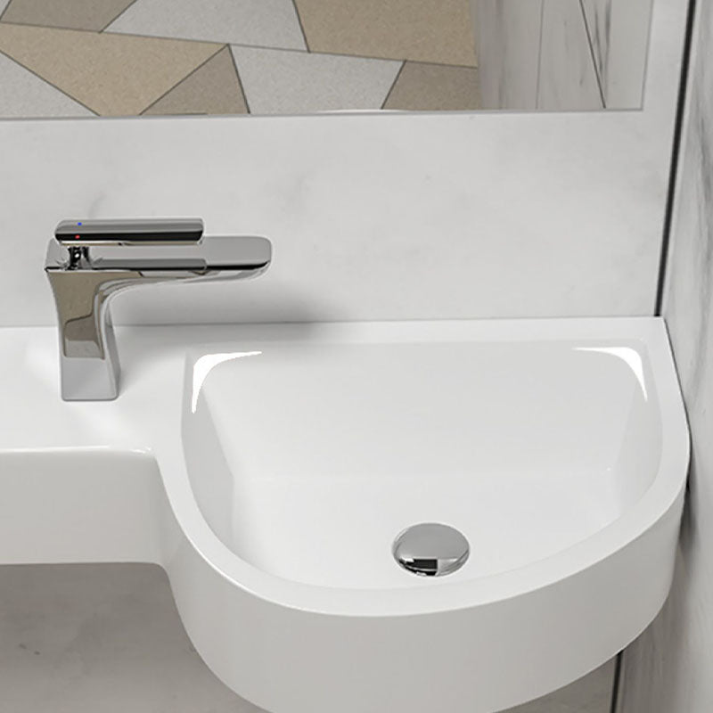 Contemporary Bathroom Sink Man Made Rock Specialty Wall Mount Bathroom Sink without Faucet