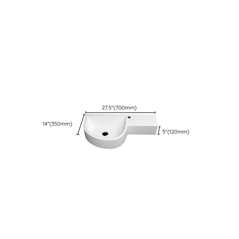 Contemporary Bathroom Sink Man Made Rock Specialty Wall Mount Bathroom Sink without Faucet