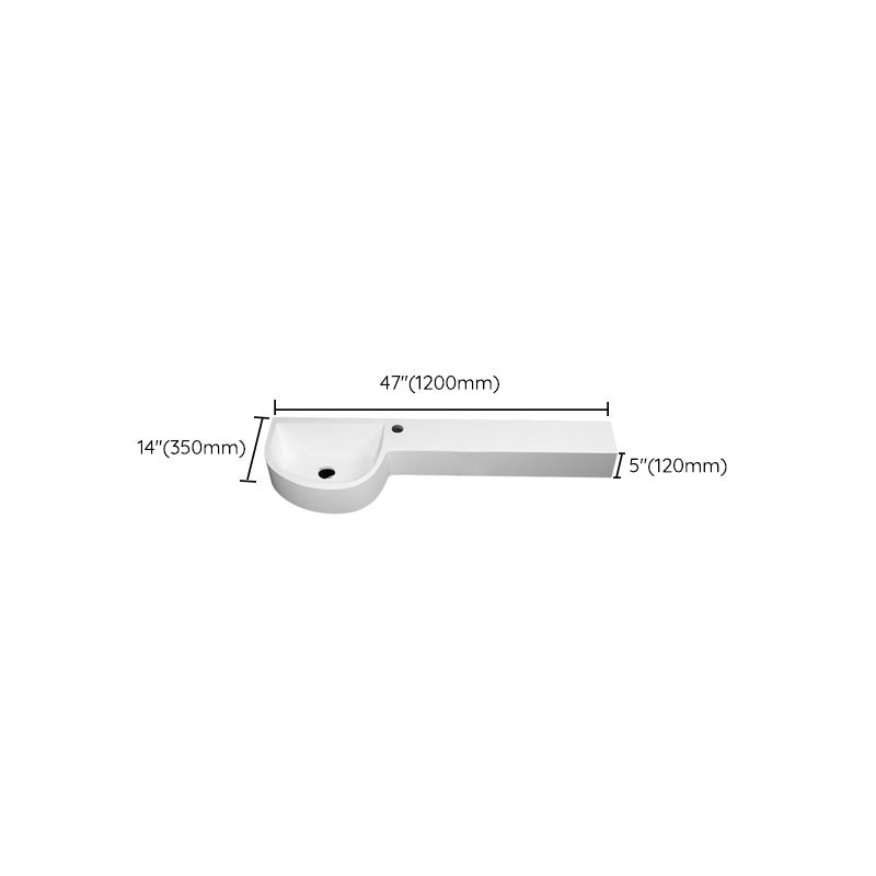 Contemporary Bathroom Sink Man Made Rock Specialty Wall Mount Bathroom Sink without Faucet