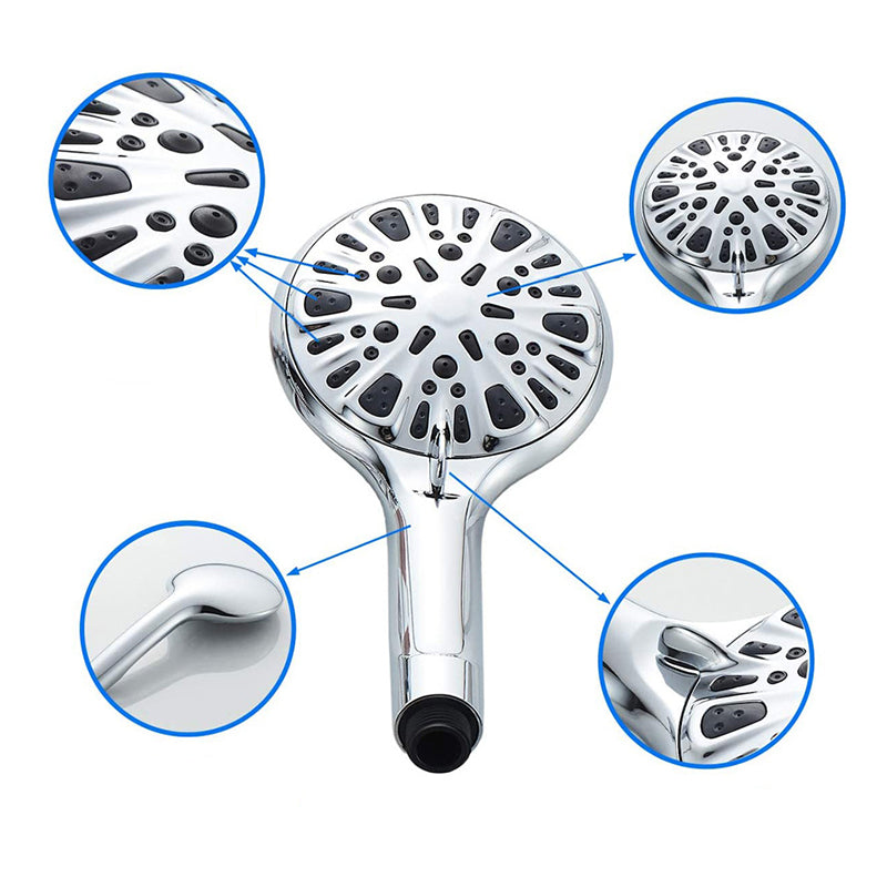 Modern Bathroom Shower Head 9-Jet Round Wall Mounted Shower Head