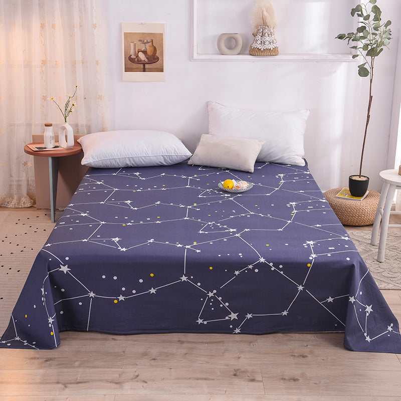 Printed Bed Sheet Breathable Fade Resistant Cotton Fitted Sheet