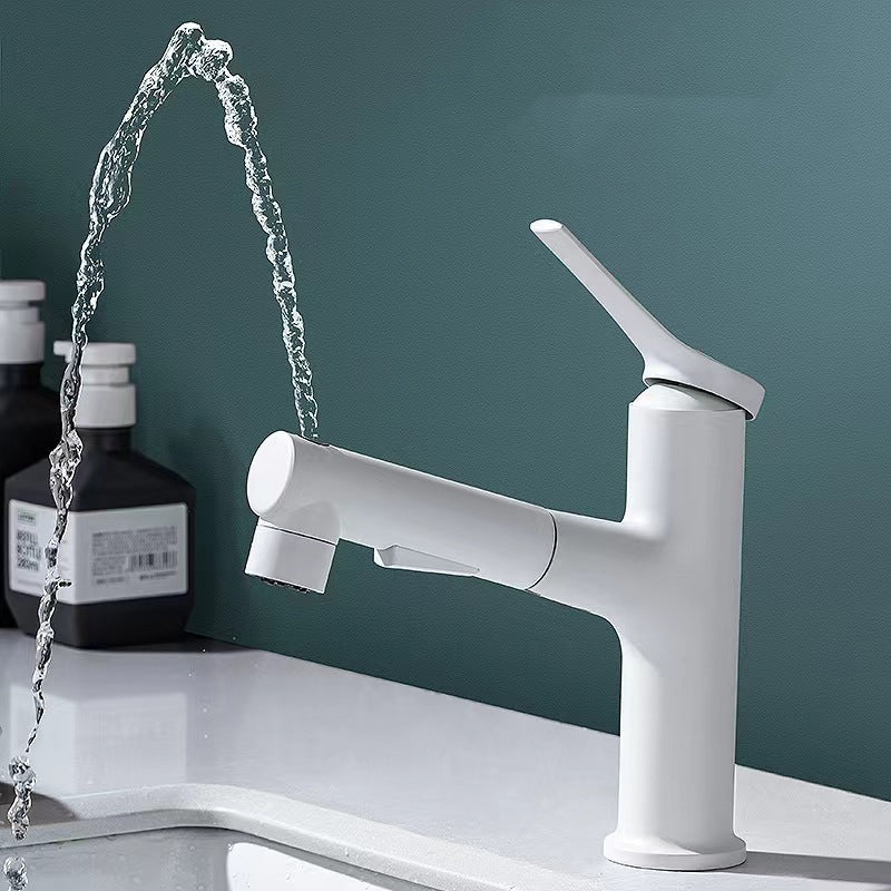 Circular Contemporary Bathroom Faucet Lever Handle Faucet with Single Hole