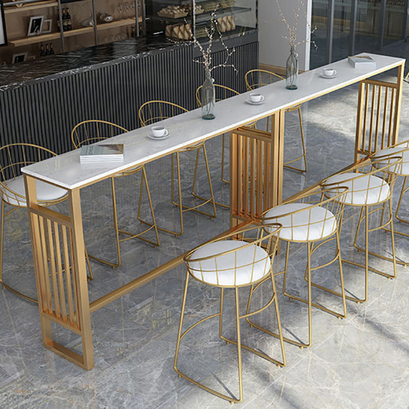 Glam Style Bar-height Table Metal Base Table for Living Room