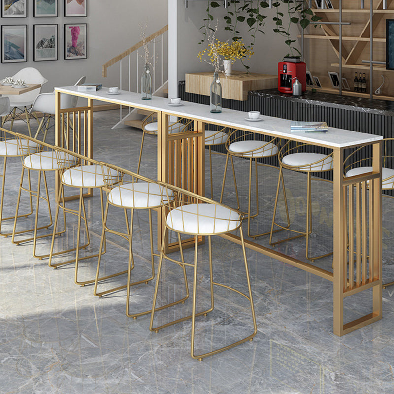 Glam Style Bar-height Table Metal Base Table for Living Room