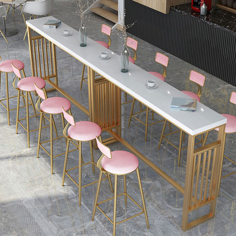 Glam Style Bar-height Table Metal Base Table for Living Room