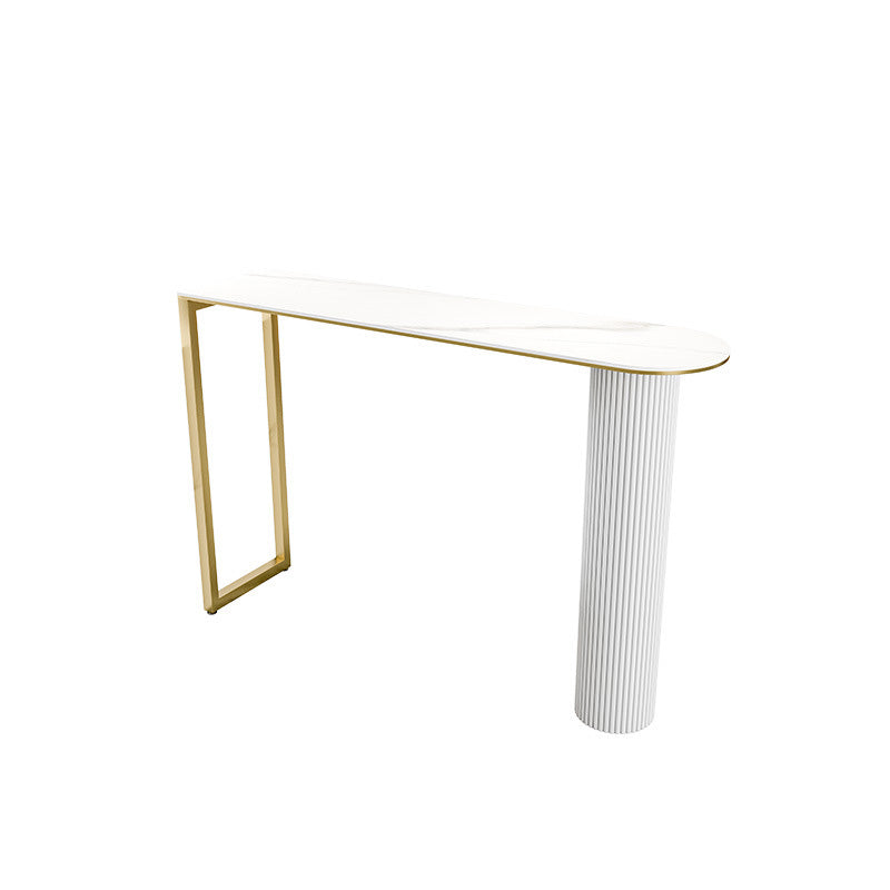 Stone Top Table Modern Style Bistro Pub Table for Living Room