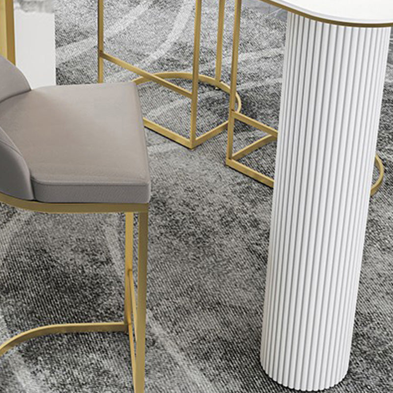 Stone Top Table Modern Style Bistro Pub Table for Living Room