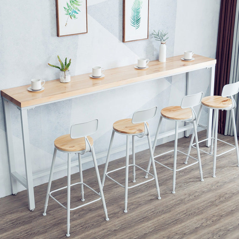 Modern Bar-height Table Solid Wood Top Bistro Pub Table for Patio Use