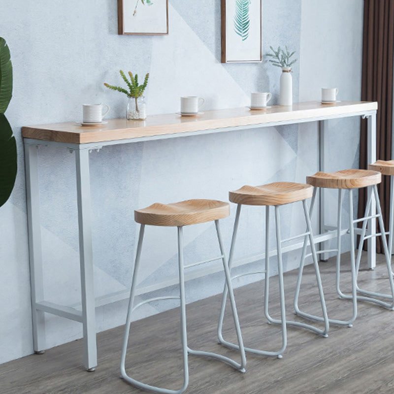 Modern Bar-height Table Solid Wood Top Bistro Pub Table for Patio Use