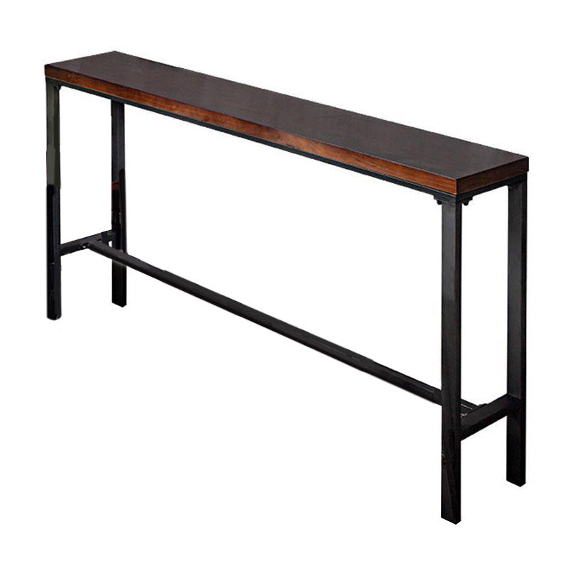 Industrial Bar Height Table Solid Wood Top Bistro Bar Table for Patio Use