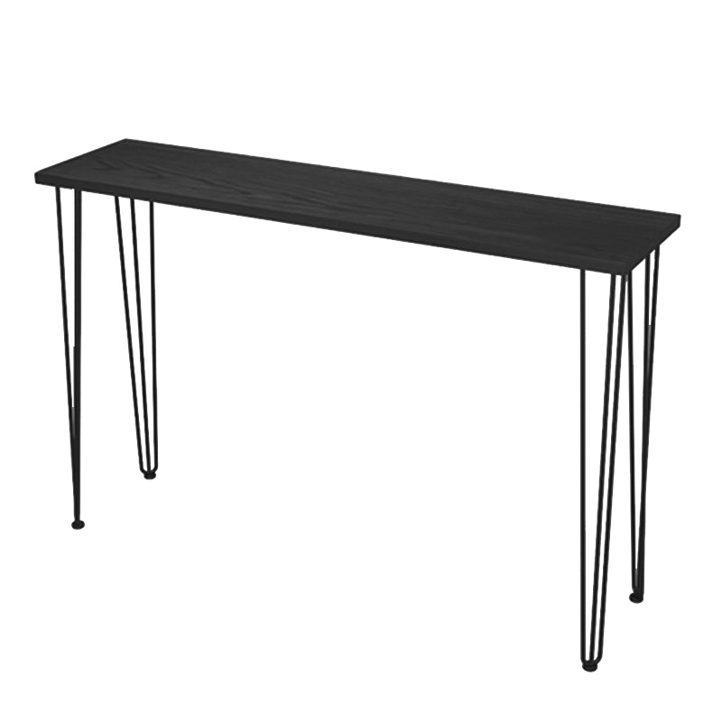 Rectangular Bar Height Table Black Legs and Metal Base Bar Table with Four Legs