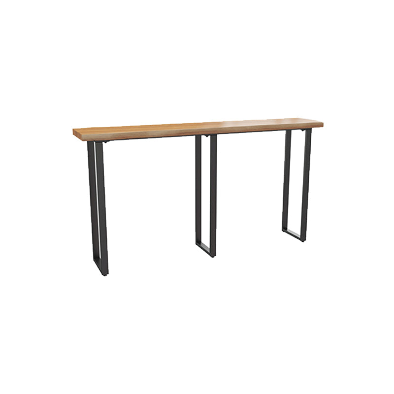 Modern Bar Height Table Solid Wood Top Bistro Pub Table with Sled Base