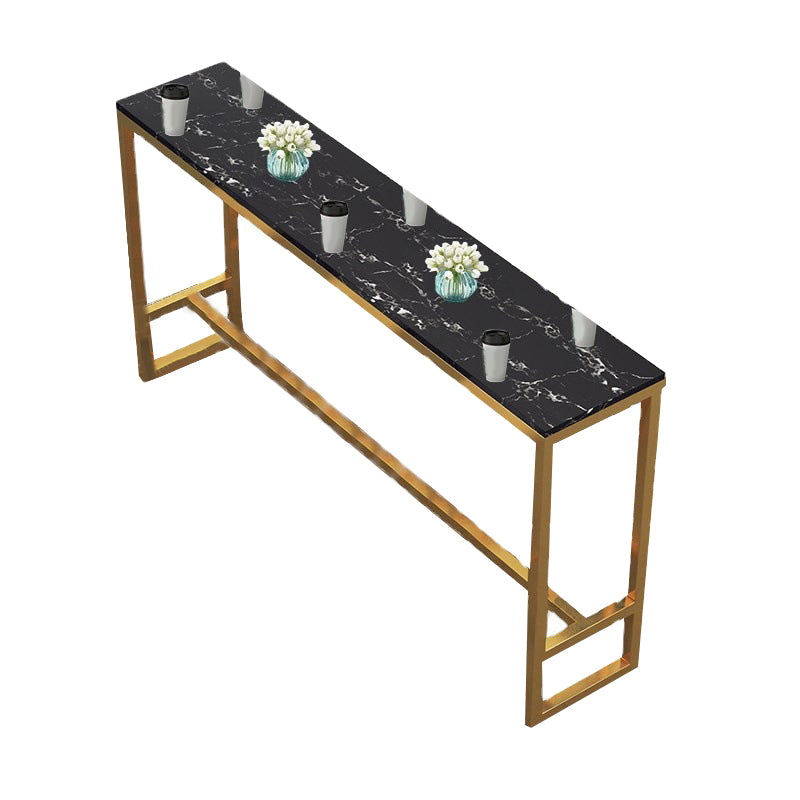 Faux Marble Bar Height Table Modern Style Bistro Table for Living Room