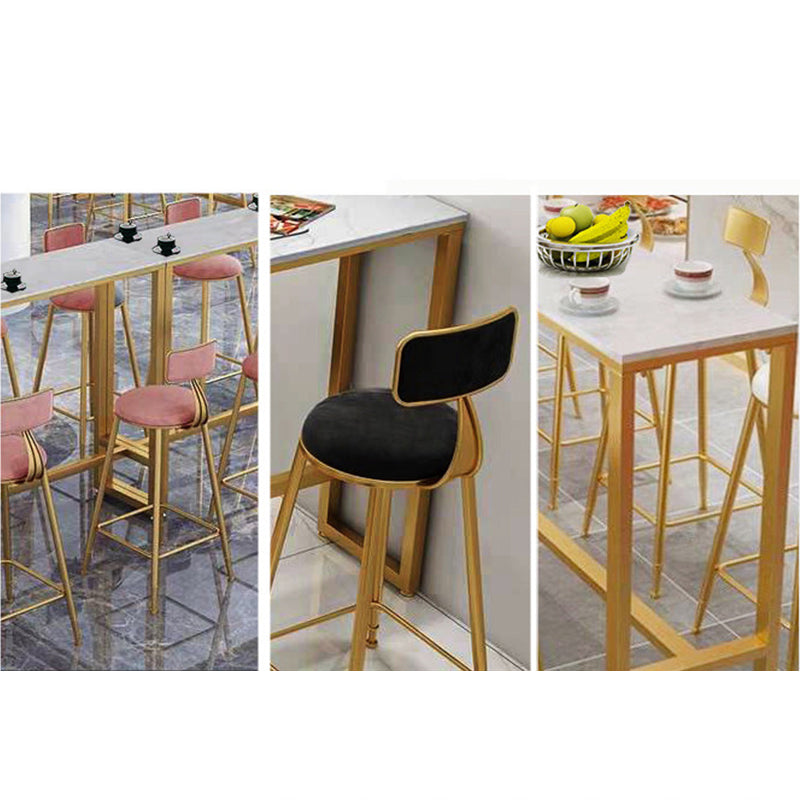 Faux Marble Bar Height Table Modern Style Bistro Table for Living Room