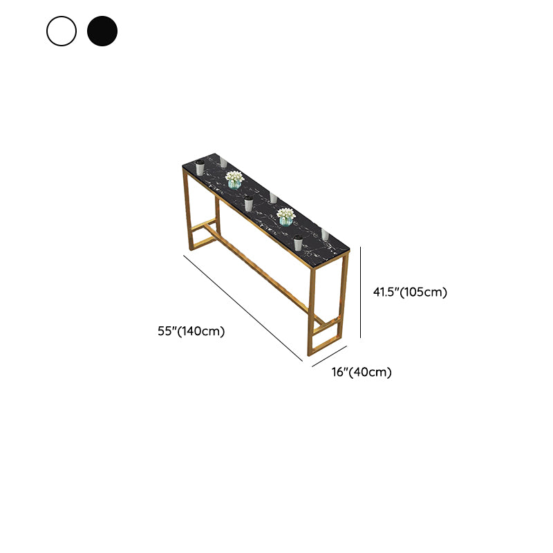 Faux Marble Bar Height Table Modern Style Bistro Table for Living Room