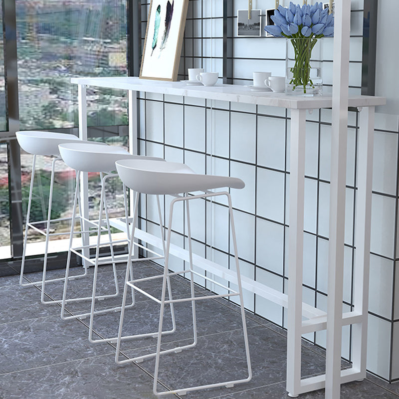 Modern Bar-Height Table Faux Marble Top Bistro Table for Patio Use