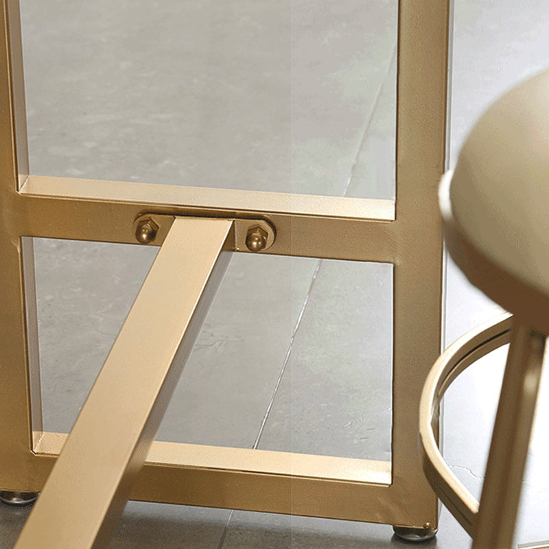 Modern Bar-Height Table Faux Marble Top Bistro Table for Patio Use