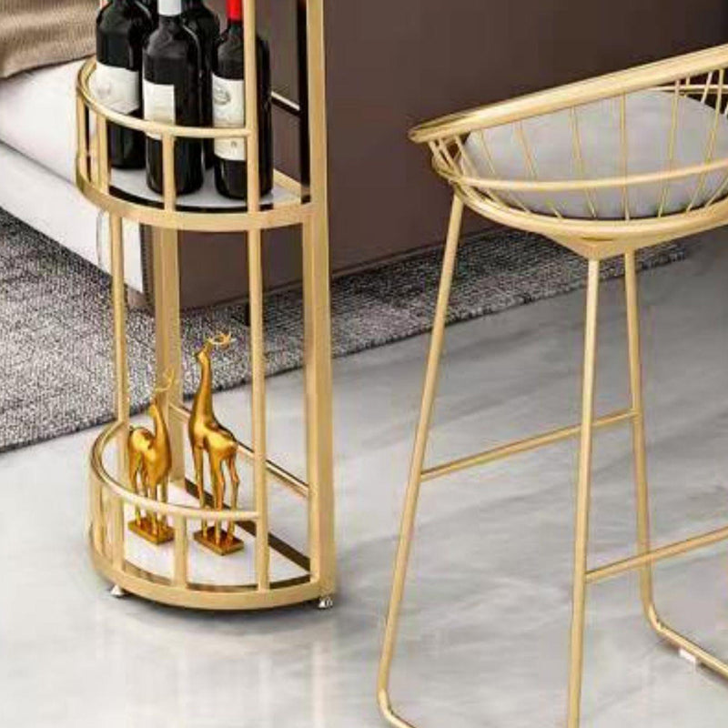 Faux Marble Top Bar Table Specialty Contemporary Style Pub Table for Breakroom