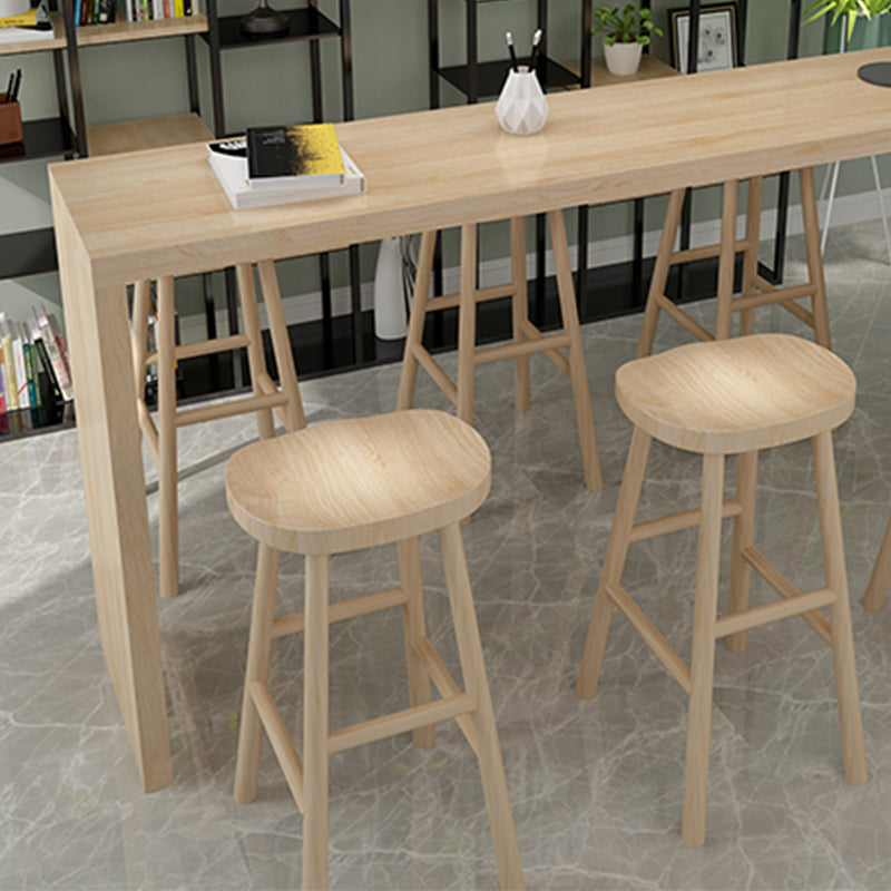 Contemporary Style Solid Wood Bar Stool Table Rectangle Bar Table in Natural